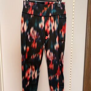 Sweaty Betty Super Sculpt 7/8 Leggings - Red, Blue, Purple Stripe Print